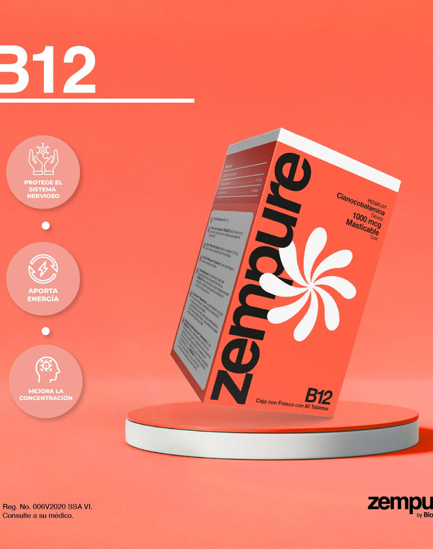Vitamina B12 - Tabletas masticables 1000mcg - Zempure