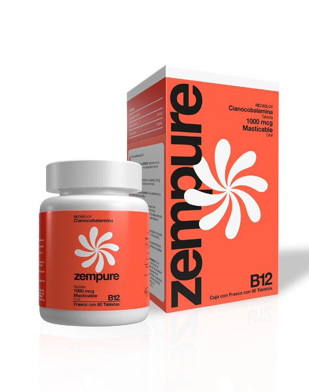 Vitamina B12 - Tabletas masticables 1000mcg - Zempure